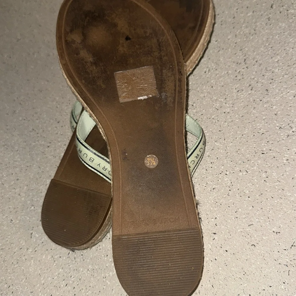 Tory Burch Espadrille Sandals Meadow Mist/Perfect Navy‎ Size 7.5